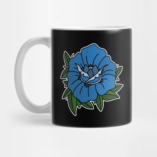 Traditional Blue Rose Tattoo Mug